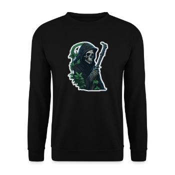 Faucheuse avec de l’herbe - Sweat-shirt Unisexe - noir - Devant - Alina (178cm) & Michal (187cm)