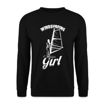 Windsurfer Girl - Unisex Sweatshirt - black - Front - Alina (178cm) & Michal (187cm)
