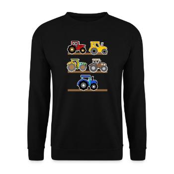 Landwirtschaft Landleben Ackerbau Traktor Bauer - Unisex Pullover - Schwarz - Vorne - Alina (178cm) & Michal (187cm)