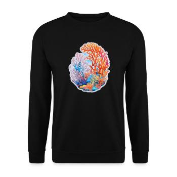 Korallen - Unisex Pullover - Schwarz - Vorne - Alina (178cm) & Michal (187cm)