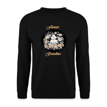Fleurs de grand-mère colorées - Sweat-shirt Unisexe - noir - Devant - Alina (178cm) & Michal (187cm)