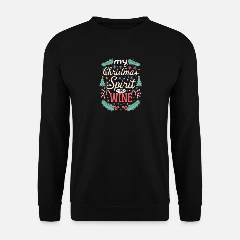 Meine Weihnachtsstimmung ist der Wein - Unisex Pullover - Schwarz