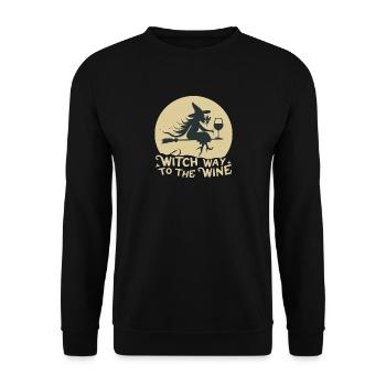 Witch Way to the Wine - Unisex Sweatshirt - black - Front - Alina (178cm) & Michal (187cm)