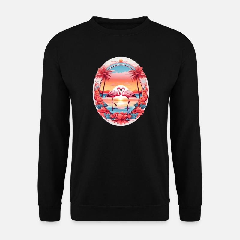 Flamingos - Unisex Pullover - Schwarz