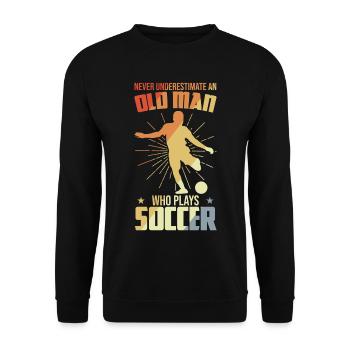 Fußball Opa - Unisex Pullover - Schwarz - Vorne - Alina (178cm) & Michal (187cm)