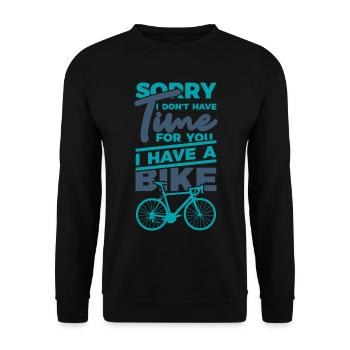 Funny cyclist's saying - Unisex Sweatshirt - black - Front - Alina (178cm) & Michal (187cm)