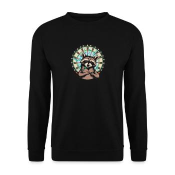 Waschbär-Dart - Unisex Pullover - Schwarz - Vorne - Alina (178cm) & Michal (187cm)