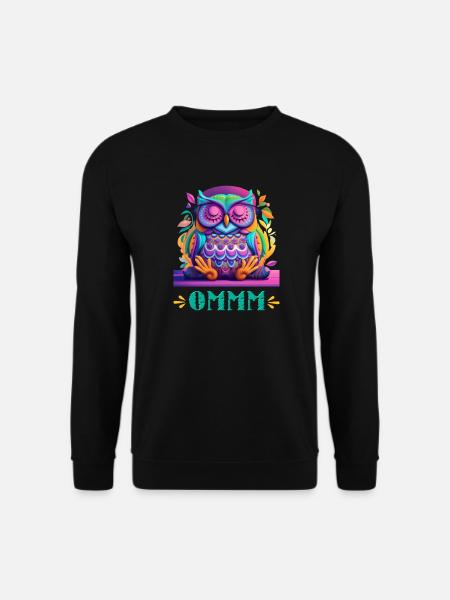 Eule der inneren Ruhe, das Meditative T-Shirt - Unisex Pullover - Schwarz