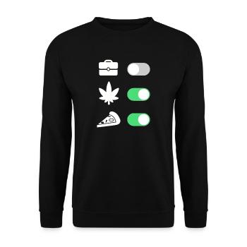 High on Life – Pizza & Chill, No Work - Unisex Pullover - Schwarz - Vorne - Alina (178cm) & Michal (187cm)