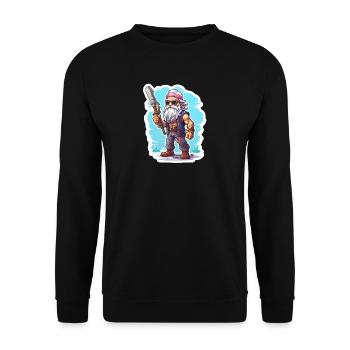 Pixel Rocker Mit Langem Bart Gaming Shirt - Unisex Pullover - Schwarz - Vorne - Alina (178cm) & Michal (187cm)