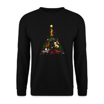 Dackel Tree Christmas - Sweat-shirt Unisexe - noir - Devant - Alina (178cm) & Michal (187cm)