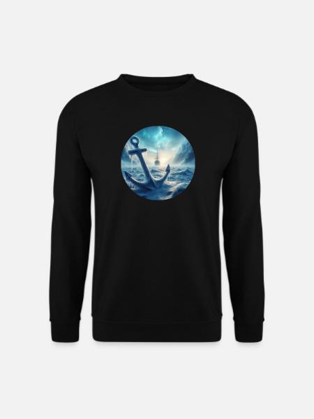 Anker und Schiff Eis Landschaft - Unisex Pullover - Schwarz