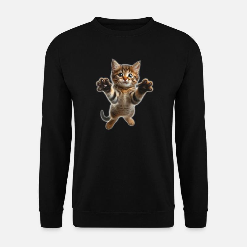 Mignon petit chat qui saute - Sweat-shirt Unisexe - noir