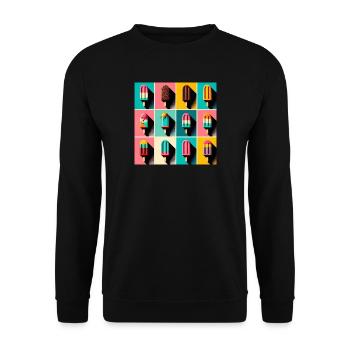 Glace sur le style Popsicle Pop Art III - Sweat-shirt Unisexe - noir - Devant - Alina (178cm) & Michal (187cm)