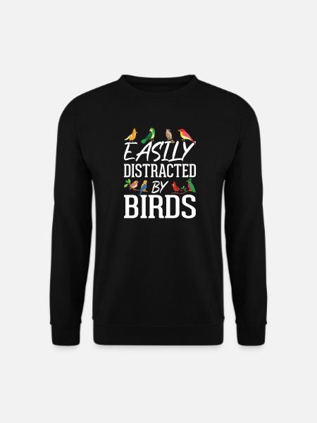 Easily Distracted by Birds - Unisex Sweatshirt - black