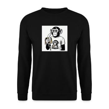 Un singe et sa banane - Sweat-shirt Unisexe - noir - Devant - Alina (178cm) & Michal (187cm)