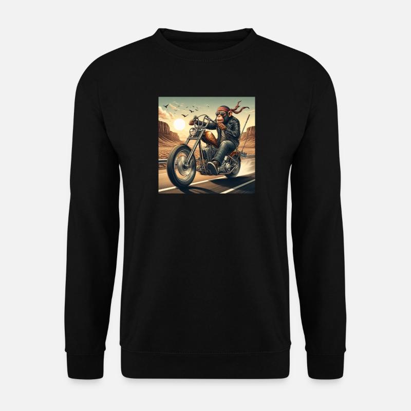 Cool monkey on a chopper - Unisex Sweatshirt - black