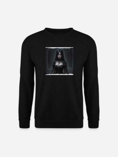 Gothic Nachtkorridor Schwarze Dame - Unisex Pullover - Schwarz