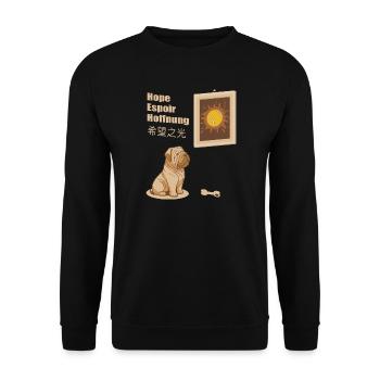 Dog and Tennis Ball Picture - Unisex Sweatshirt - black - Front - Alina (178cm) & Michal (187cm)