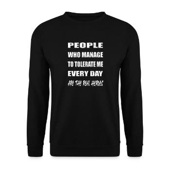 Les vrais héros - Sweat-shirt Unisexe - noir - Devant - Alina (178cm) & Michal (187cm)