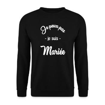MARIEE. FUTURE MARIEE - Sweat-shirt Unisexe - noir - Devant - Alina (178cm) & Michal (187cm)