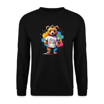 Tout aussi mignon que le dicton de l’ours arc-en-ciel licorne - Sweat-shirt Unisexe - noir - Devant - Alina (178cm) & Michal (187cm)