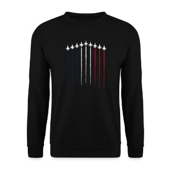 Jet Parade Tricolour - Unisex Sweatshirt - black - Front - Alina (178cm) & Michal (187cm)
