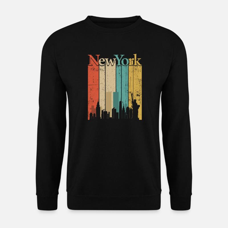 New York Skyline Retro Stripes - Unisex Sweatshirt - black