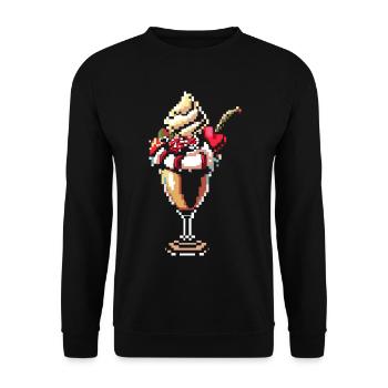 Ice cream sundae pixel graphic - Unisex Sweatshirt - black - Front - Alina (178cm) & Michal (187cm)