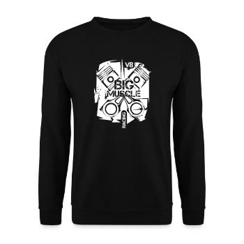 V8 Musclecar Moteur à piston Logo de voiture d’illustration - Sweat-shirt Unisexe - noir - Devant - Alina (178cm) & Michal (187cm)