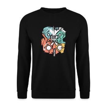 Logo rétro V8 Musclecar Moteur Vintage Moteur Piston Logo - Sweat-shirt Unisexe - noir - Devant - Alina (178cm) & Michal (187cm)