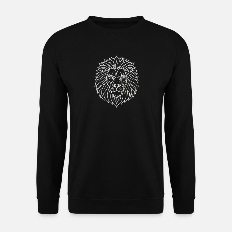Psychedelischer Löwe Mandala - Unisex Pullover - Schwarz