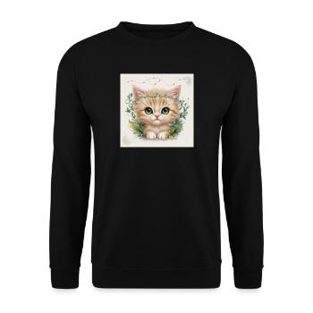 Kitty cute - Unisex Sweatshirt - black - Front - Alina (178cm) & Michal (187cm)