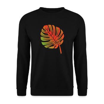 Blatt einer Pflanze - Unisex Pullover - Schwarz - Vorne - Alina (178cm) & Michal (187cm)