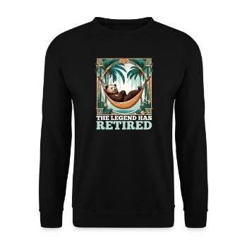 Légende Retraite Ours Cadeau de pension de retraité - Sweat-shirt Unisexe - noir - Devant - Alina (178cm) & Michal (187cm)