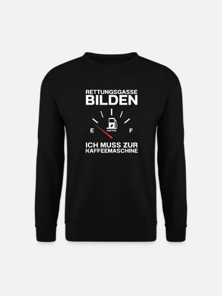 Rettungsgasse Kaffee Kaffetrinker Kaffeebohne - Unisex Pullover - Schwarz