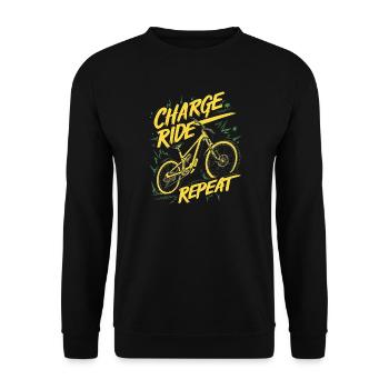 Charge Ride Repeat Cycle Design - Unisex Sweatshirt - black - Front - Alina (178cm) & Michal (187cm)