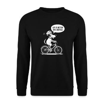 Bicycle Life Better Slogan Design - Unisex Sweatshirt - black - Front - Alina (178cm) & Michal (187cm)