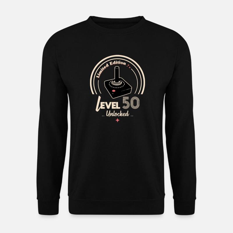 Design-Abzeichen Level 50 Retro-Konsole - Unisex Pullover - Schwarz