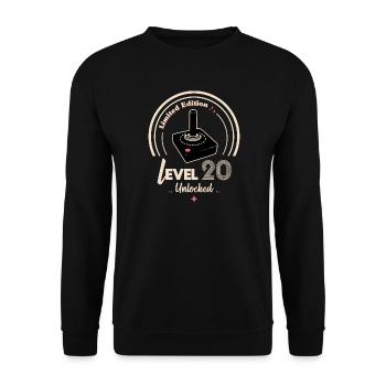 Limitierte Auflage Retro-Joystick-Design - Unisex Pullover - Schwarz - Vorne - Alina (178cm) & Michal (187cm)