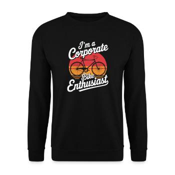 Corporate Bike Enthusiast - Unisex Sweatshirt - black - Front - Alina (178cm) & Michal (187cm)