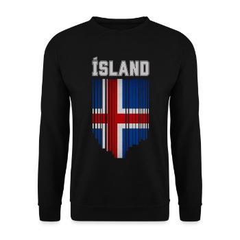 Flagge von Island, Isländischer Stolz - Unisex Pullover - Schwarz - Vorne - Alina (178cm) & Michal (187cm)