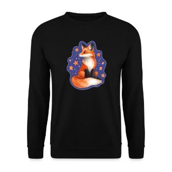 Renard et étoiles - Sweat-shirt Unisexe - noir - Devant - Alina (178cm) & Michal (187cm)