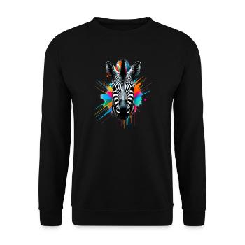 Zebra - Unisex Pullover - Schwarz - Vorne - Alina (178cm) & Michal (187cm)