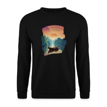 The Sound of Silence - Setting Sun - Unisex Sweatshirt - black - Front - Alina (178cm) & Michal (187cm)