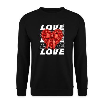 Romantisches Herz-Design für Valentinstag - Unisex Pullover - Schwarz - Vorne - Alina (178cm) & Michal (187cm)