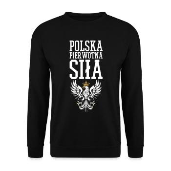 Force élémentaire polonaise Polska Pologne Aigle cadeau - Sweat-shirt Unisexe - noir - Devant - Alina (178cm) & Michal (187cm)