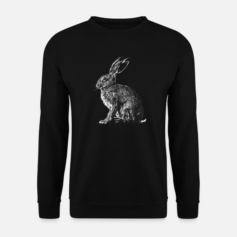 Hase / Feldhase / Häschen - Unisex Pullover - Schwarz