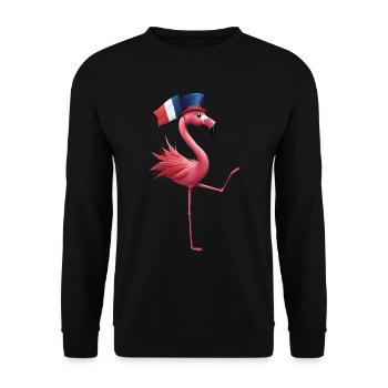 Flamingo - Unisex Pullover - Schwarz - Vorne - Alina (178cm) & Michal (187cm)
