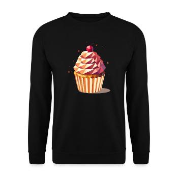Cupcake – Farbenfrohes Design voller Genussfreude - Unisex Pullover - Schwarz - Vorne - Alina (178cm) & Michal (187cm)